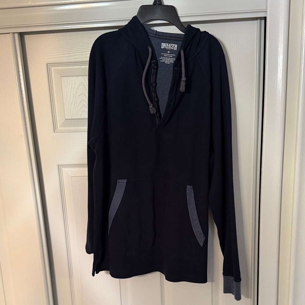 Duluth Trading Co Navy Blue Hoodie Sweater